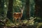 A Deer Standing In The Middle Of A Forest Deer Habitat, Majestic Beauty, Fawn Protection, Forest Eco