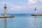 Deer statue at Mandraki Harbour, Rhodes, Greece.