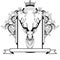 Deer tribal head tattoo crest coat of arms emblem