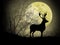 Deer under the yellow moon