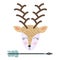 deer Wild and free, cute poster design. Decorative illustration. Animal, arrow