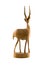 Deer wood sculpture isolated