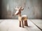 Deer wooden sculpture decoration, AI generated