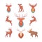 Deers, moose, antlers and horns, stuffed deer head