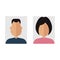 Default avatar profile of male and female in flat design