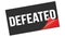 DEFEATED text on black red sticker stamp