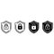 Defense icon vector set. Computer Security illustration sign collection. Shield symbol.