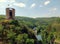 Defense tower of castle ruin in Esch-sur-Sure in the Ardennes of Luxembourg