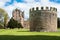 Defense turret with Glamis castle in background