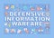 Defensive information warfare word concepts blue banner