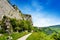 Defensive wall of citadel in Besancon, France