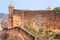 Defensive wall of Jaigarh Fort on the top of Hill of Eagles near