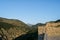 The defensive wall and ruins of Prizren Fortress, the historic hilltop fortress in Kosovo