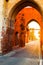 Defensive wall surrounding the small town of Cittadella at sunrise.