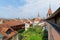 Defensive walls and roofs in town Murten