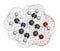 Deferiprone thalassaemia major drug molecule. Iron chelating agent. Atoms are represented as spheres with conventional color