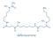 Deferoxamine drug molecule. Used to treat iron poisoning hemochromatosis. Skeletal formula.