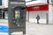 A defibrillator or AED in a telephone box on a high street, Commercial road, Portsmouth