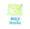 Deficiency of sleep. Insomnia. World Sleep Day. Sleeping pillow. Infographics. Vector illustration on isolated background