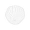 Deflated globe icon. Distorted wireframe of Earth planet isolated on white background. Climate changing concept. Global