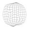 Deflated or melting globe icon. Distorted wireframe of Earth planet isolated on white background. Climate changing