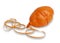 Deflated orange ballon and ribbon