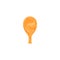 Deflated orange rubber balloon flat style, vector illustration