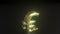 Deflating golden euro money symbol. Crisis conceptual 3d rendering