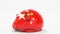 Deflating inflatable piggy bank with flag of China. Chinese financial crisis related conceptual 3D rendering