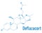 Deflazacort glucocorticoid drug molecule. Skeletal formula. Chemical structure