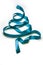 Defocus closeup Christmas tree made of blue ribbon on white back