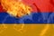 Defocus protest an Armenia. Conflict war between Armenia and Azerbaijan over Nagorno-Karabakh. Let's stop the war