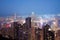 Defocus ,View from Victoria Peak to the business borough and the