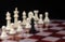 Defocused abstract background of chess figure, business strategy, leadership, courage, team and success