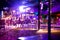 Defocused blur of tropical beach club bar at night