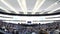 Defocused blur view of European Parliament large hemicycle