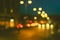 Defocused, blurred urban abstract traffic background