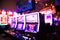 Defocused casino blur with slot machines and lights