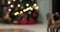 Defocused christmas fairy lights. Out of focus holiday background christmas tree