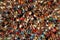 Defocused crowd of spectators on a stadium tribune