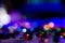 Defocused entertainment concert lighting on stage, bokeh.