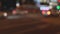 Defocused evening street road with fast vehicle motion