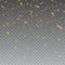 Defocused festive glittering gold confetti