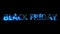 defocused glitch electrical light cybernetic blue text BLACK FRIDAY, isolated - object 3D illustration