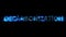 defocused glitch electrical light cybernetic blue text DECARBONIZATION, isolated - object 3D rendering