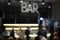 Defocused glowing bar counter