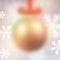 Defocused golden christmas ball.