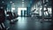 Defocused gym interior, physical exercise area background