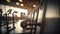 Defocused gym interior, physical exercise area background