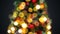 Defocused New Year Tree Lights Blinking Seamless on Black Background. Looped 3d Animation. Merry Christmas and Happy New